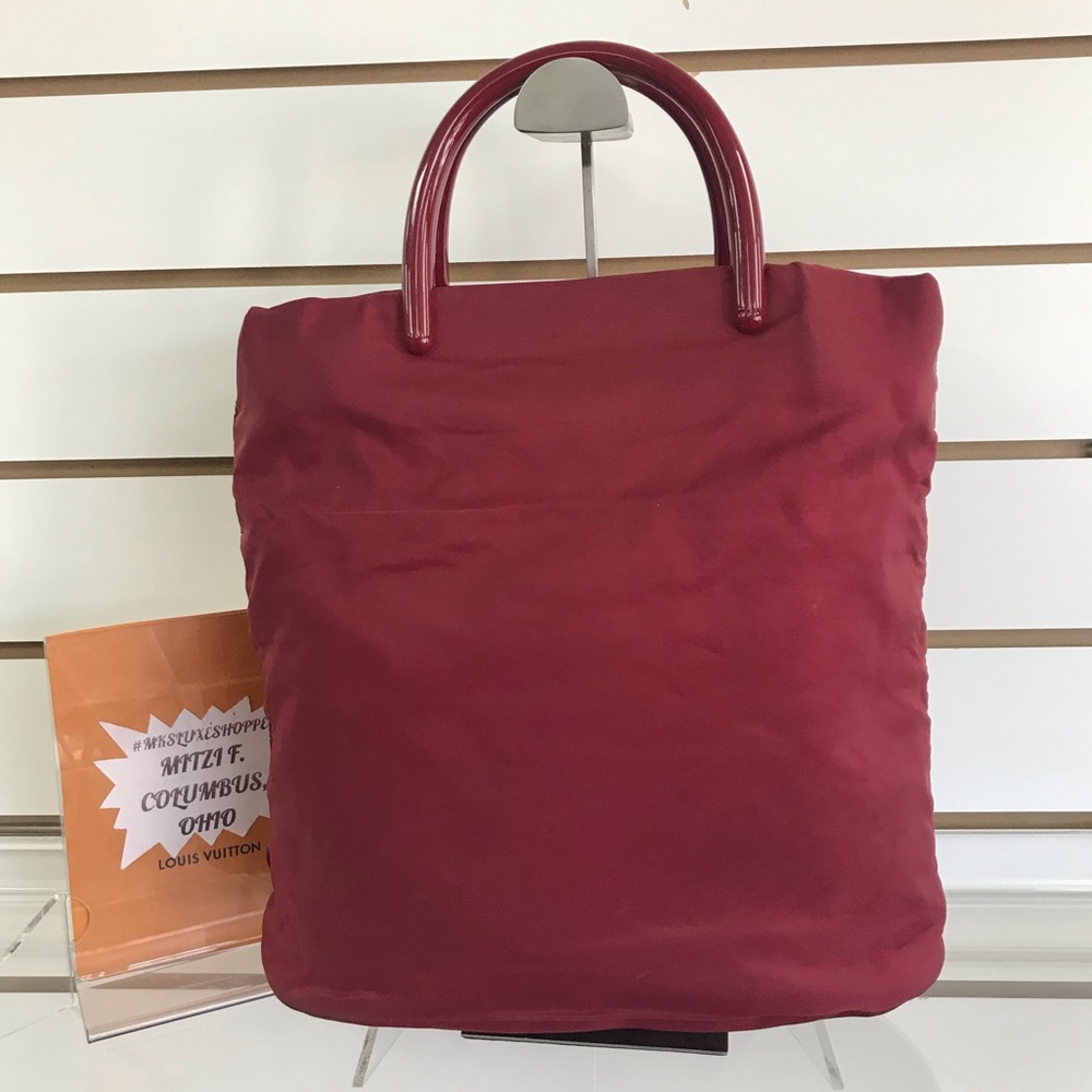 PRADA MEDIUM TOTE BAG RED NYLON VGC FINAL SALE